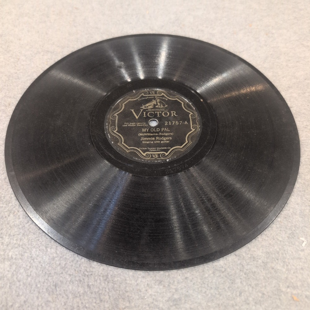 Jimmie Rodgers My Old Pal Daddy and Home Victor 21757 78 RPM Shellac Record - Picture 3 of 4